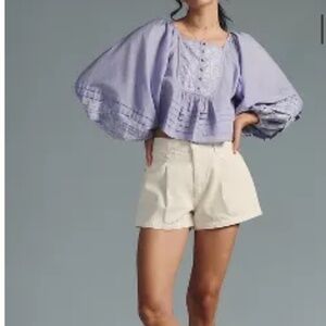 Anthropologie Lace Babydoll Blouse